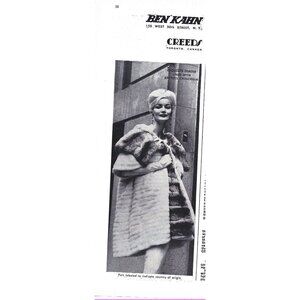 Ben Kahn Creeds Exquisite Ermine Empress Fur Coat ADVERT 1960s Vintage Print Ad